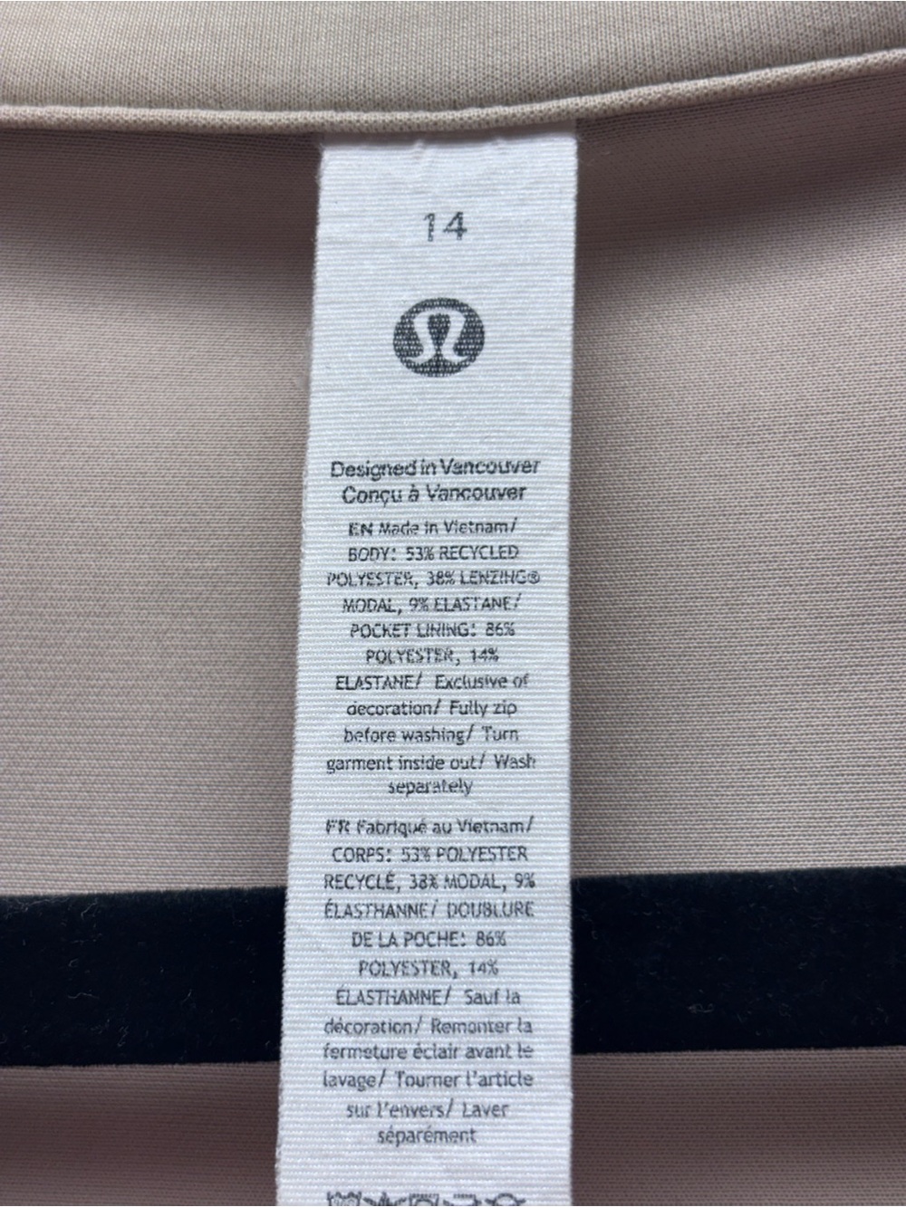 Lululemon Softstreme Cinch-Waist Full-Zip Jacket Bone Beige Size 14 - Picture 7 of 10